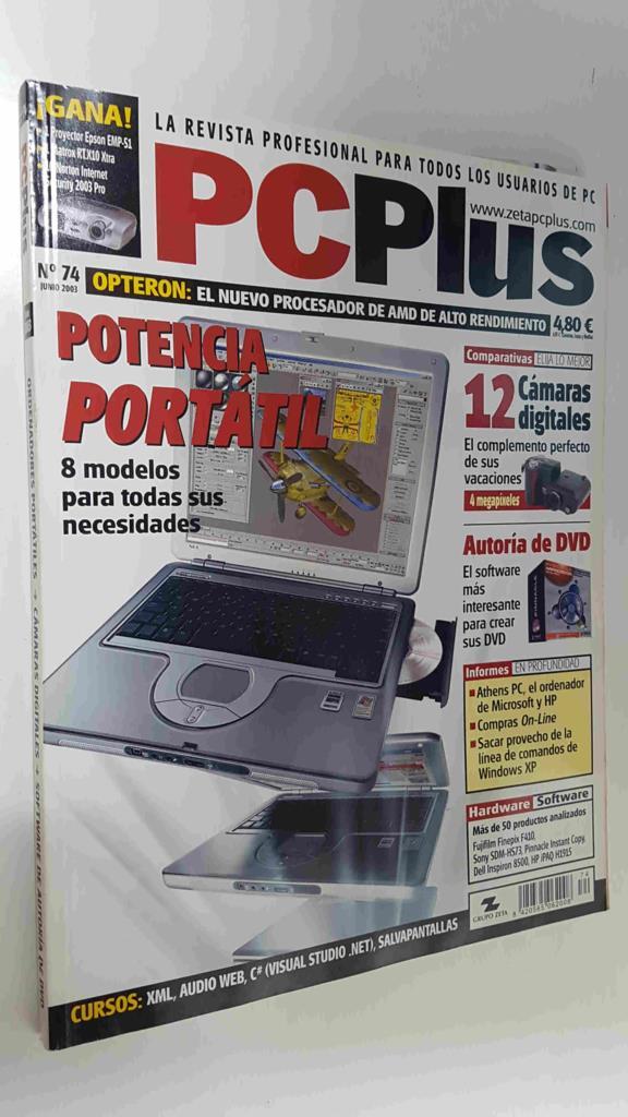 Revista PC Plus nº 74, jun 2003. NO INCLUYE CD-ROM. Opteron el nuevo procesador de AMD de alto rendimiento