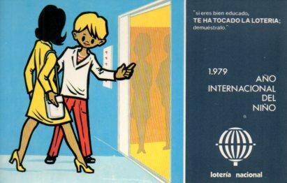 POSTAL PV02159: Loteria Nacional Año Internacional del Niño serie L num. 5/12. E. Lara