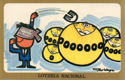 POSTAL PV02179: Loteria Nacional Garbayo dibujos humoristicos serie H num. 6/12