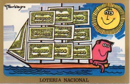 POSTAL PV02181: Loteria Nacional Garbayo dibujos humoristicos serie H num. 8/12