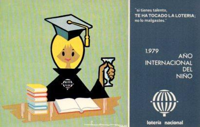 POSTAL PV02155: Loteria Nacional Año Internacional del Niño serie L num. 10/12. E. Lara
