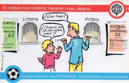 POSTAL PV02187: Loteria Nacional. La Loteria y el futbol, E. Lara serie Q num. 11/12