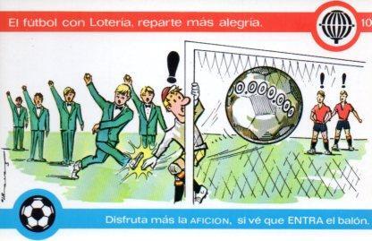 POSTAL PV02188: Loteria Nacional. La Loteria y el futbol, E. Lara serie Q num. 10/123