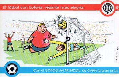 POSTAL PV02189: Loteria Nacional. La Loteria y el futbol, E. Lara serie Q num. 9/123