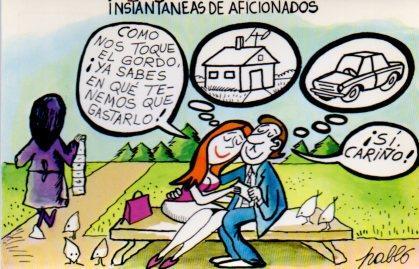POSTAL PV02227: Loteria Nacional. Dibujos humoristicos por Pablo, Serie P num. 6/12