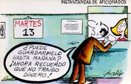 POSTAL PV02230: Loteria Nacional. Dibujos humoristicos por Pablo, Serie P num. 9/12