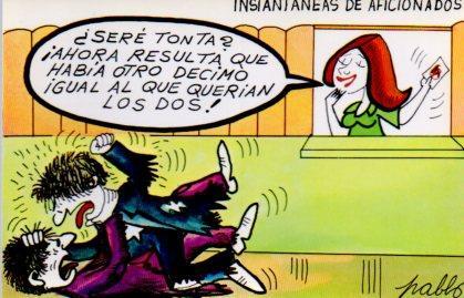 POSTAL PV02231: Loteria Nacional. Dibujos humoristicos por Pablo, Serie P num. 10/12