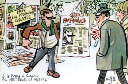 POSTAL PV02245: Loteria Nacional. Dibujos humoristicos por Mingote, Serie E num. 3/12