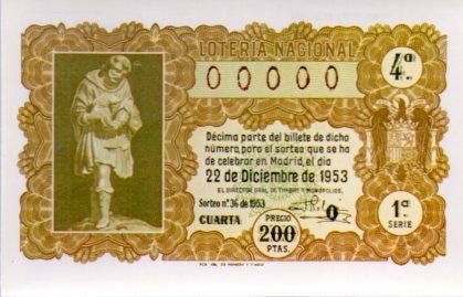 POSTAL PV02219: Loteria Nacional. Decimos Sorteo de Navidad, Serie N num. 3/12
