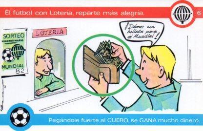 POSTAL PV02192: Loteria Nacional. La Loteria y el futbol, E. Lara serie Q num. 6/12