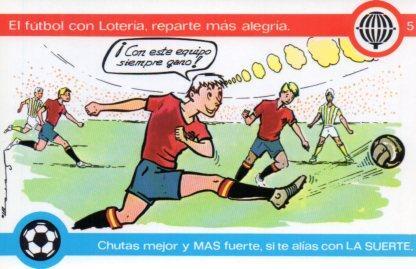 POSTAL PV02193: Loteria Nacional. La Loteria y el futbol, E. Lara serie Q num. 5/12