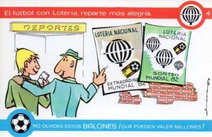 POSTAL PV02194: Loteria Nacional. La Loteria y el futbol, E. Lara serie Q num. 4/12