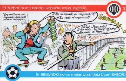 POSTAL PV02196: Loteria Nacional. La Loteria y el futbol, E. Lara serie Q num. 2/12