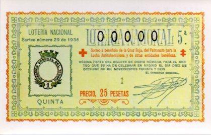 POSTAL PV02200: Loteria Nacional. Decimos Sorteo Cruz Roja Serie M num. 3/12