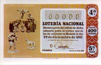 POSTAL PV02211: Loteria Nacional. Decimos Sorteo de Navidad, Serie N num. 7/12
