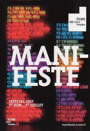 POSTAL PV02044: Publicidad Manifeste Festival 2017 Centre Pompidou