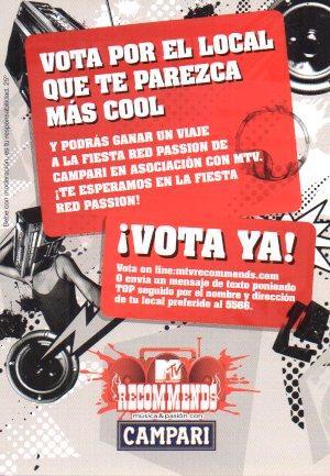 POSTAL PV02033: Publicidad Campari MTV 