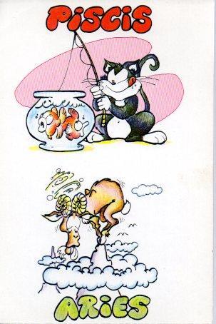 POSTAL PV02113: Publicidad Piscis y Aries
