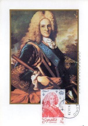 POSTAL PV02070: Reyes de España Casa de Borbon, Felipe V.