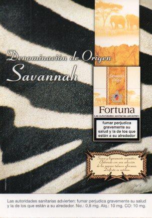POSTAL PV02081: Publicidad Fortuna origenes Sabannah