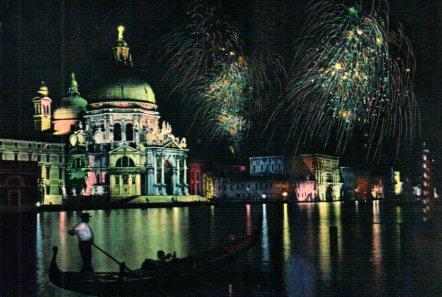 POSTAL PV02414: Chiesa della Salute notturno, Venezia