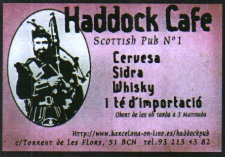 POSTAL PV02428: Publicidad Haddock Cafe, Barcelona