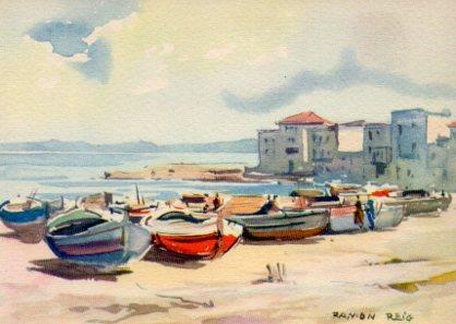 POSTAL PV02465: Playa de La Escala por Ramon Reig