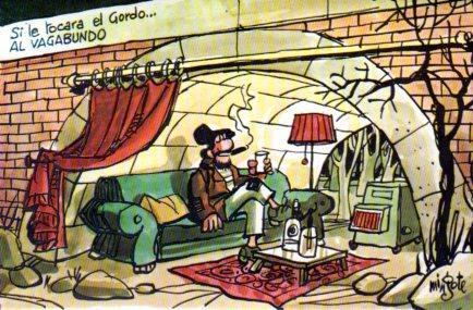 POSTAL PV02254: Loteria Nacional. Dibujos humoristicos por Mingote, Serie E num. 12/12