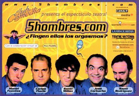 POSTAL PV02357: Publicidad 5hombres.com, el club de la Comedia