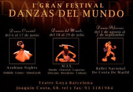 POSTAL PV02362: Publicidad Festival de Danzas del Mundo, Teatre Goya