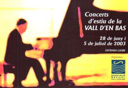POSTAL PV01677: Publicidad Concerts d'estiu Vall d'en Bas 2003