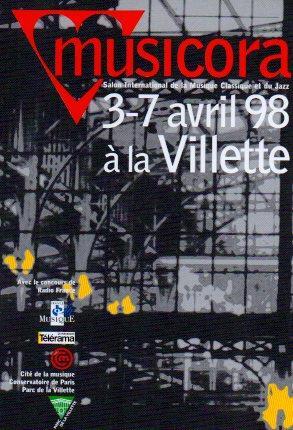 POSTAL PV01746: Publicidad Musicora avril 98 a la Villete