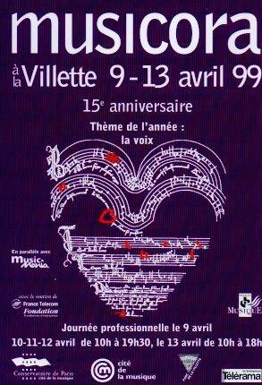 POSTAL PV01747: Publicidad Musicora avril 99 a la Villete