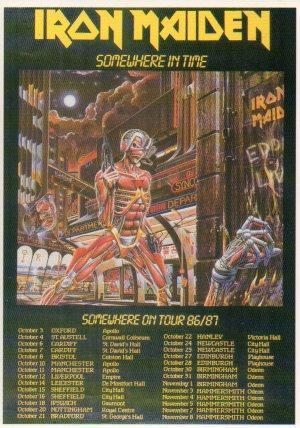 POSTAL PV01704: Publicidad Tour Iron Maden Somewhere in Time 86/87