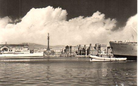POSTAL PV01514: Muelle y Puerta de la Paz, Barcelona