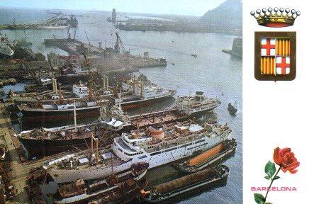 POSTAL PV01594: Detalle del puerto de Barcelona