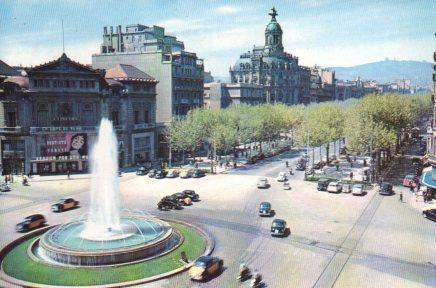 POSTAL PV01576: Fuente y Paseo de Gracia en Barcelona