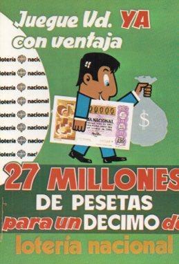 POSTAL PV01908: Publicidad Loteria Nacional cartel de los sorteos de 1982