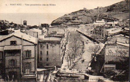 POSTAL PV03123: Vista panoramica con su Ribera, Port Bou