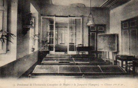 POSTAL PV03144: Pensionnat de l'Immaculee Conception de Beziers a la Junquera classes 1er.