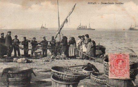 POSTAL PV02959: Desmallando Sardinas en Rosas