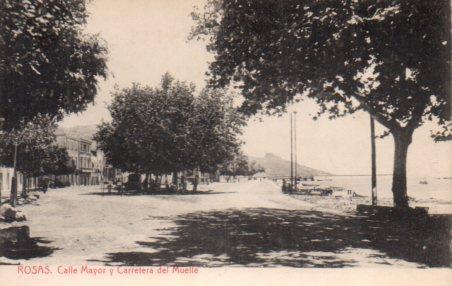 POSTAL PV02962: Calle Mayor y Carretera del Muelle en Rosas