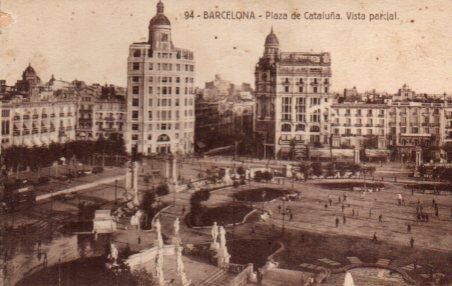 POSTAL PV03014: Plaza Cataluña vista parcial en Barcelona