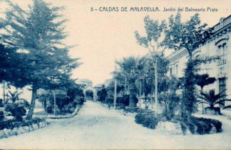 POSTAL PV03044: Jardin del Balneario Prats en Caldas de Malavella