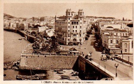 POSTAL PV03057: Puente Almina y calle de la Libertad, Ceuta