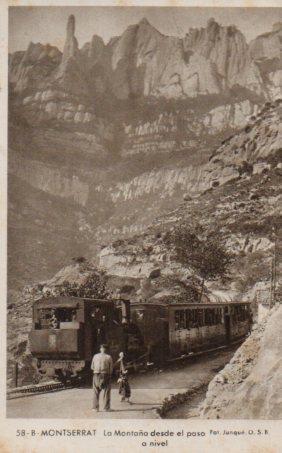 POSTAL PV03328: Montserrat, la Montaña desde el paso a nivel