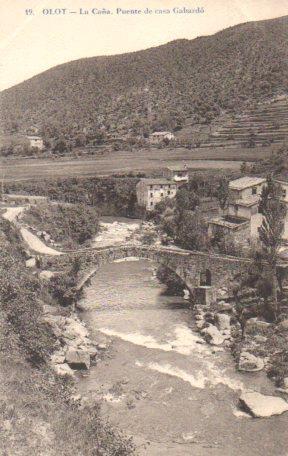 POSTAL PV03345: La Caña, puente de casa Gabardo en Olot