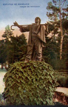 POSTAL PV03320: Parque de Montjuich estatua de Manelich