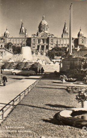 POSTAL PV03323: Vista Palacio Nacional en Barcelona