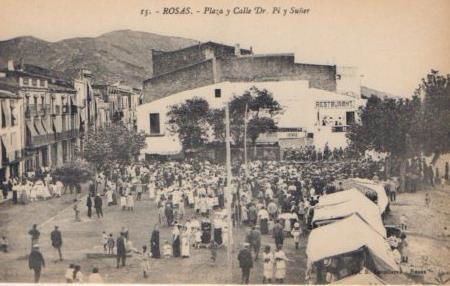 POSTAL PV03390: Plaza y Calle Dr. Pi i Suñer, Rosas